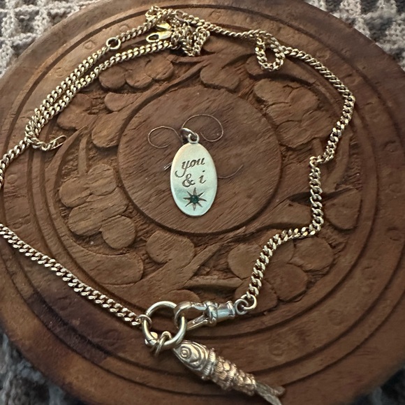 Vintage 9k ct yellow gold curb carabiner chain necklace - Picture 7 of 12